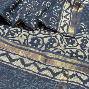 Indigo Cotton Kota Doria Saree 🔷🔹🔷🔹🔷