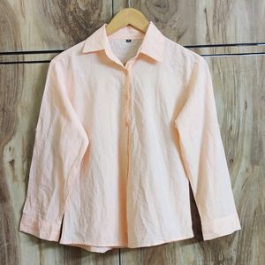 Peach Colour Cotton Shirt Size-36