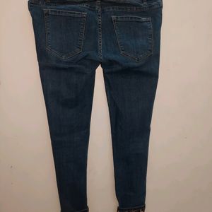 LOW WAIST BLUE DENIM JEANS