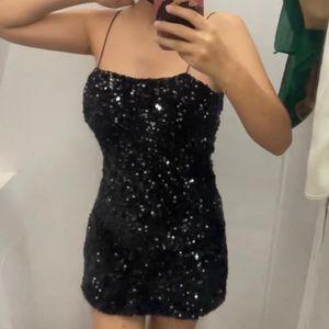 Mini Velvet Sequin Bodycon Black Dress Aka Lbd