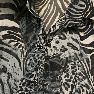 Sheer animal print shirt