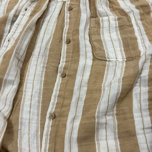 Tan & White Strip Shirt