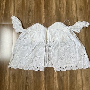 Off Shoulder White Cotton Top