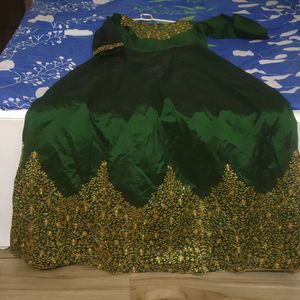 SALE!!! Green Embroidered Gown