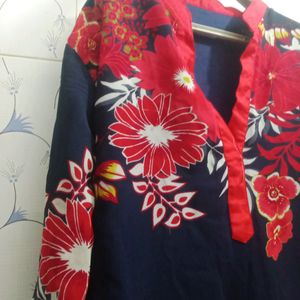 Pakistani Red And Blue Kurta