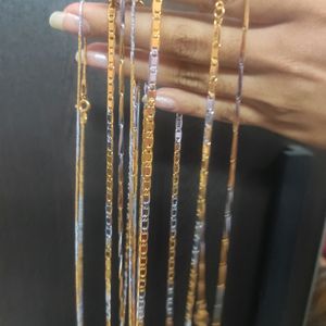 3 Pics Girls' And Boy's Gold Chain