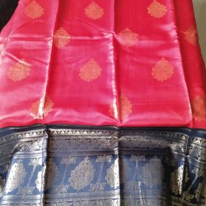 Mysore Silk Red Colour Foil Print Saree