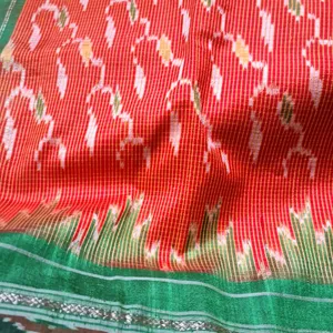 Orange Pochampally Pure Silk Saree