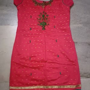 Beautiful Embroidery Patiyala Work Dress (Size-l)