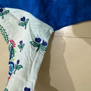 Blue Kurti With Work