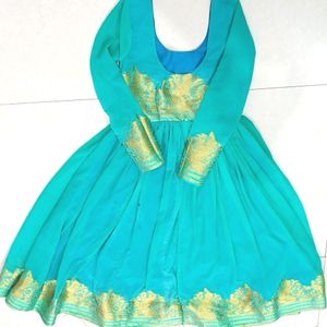 Woman Frock Suit ( Combo ) Jaipuri Jutti.With Kada