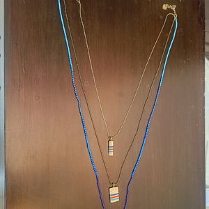 Forver21 Blue & Gold Necklace Chain