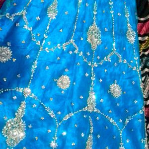 Fairy Blue Bridal lahnga chunni Without Blouse