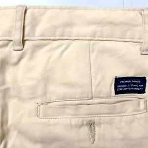 Formal, Cotton, Cream Color, 32 Inch Pant