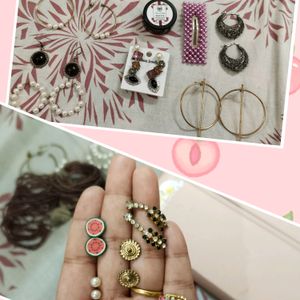 Studs , Earrings, Hairclip, lip And Cheek Tint