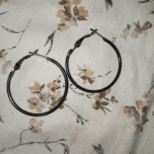 Black Hoop Earing