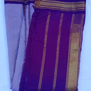 Lavender And Purple Silk Saree