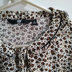 Cheetah Print Formal Top