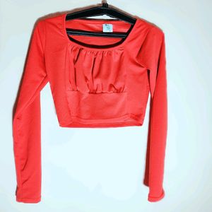 Red Printed Casual Top (Women's)