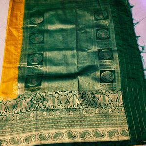 Dussehra Traditional Elephant Design Banarasi Silk