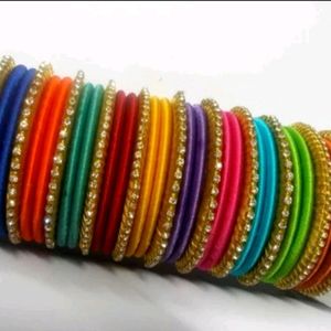 multi colour silk thread bangles