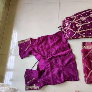 Purple 💜 Hand Work  Zardosi Lehenga