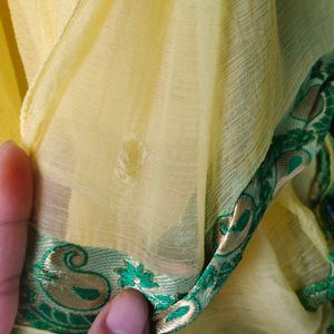 Lime Green Clr Saree