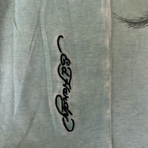 Ed Hardy Sea Green Medium Half Sleeves T Shirt