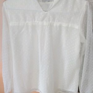 Beautiful Korean White Chikankari Top