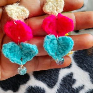 Crochet Heart Shape Earing