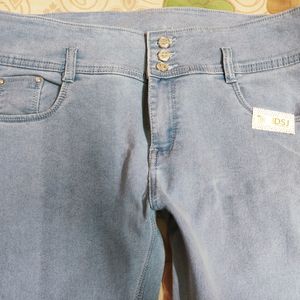 A Brand New Denim Jeans With 3 Solid Buttons