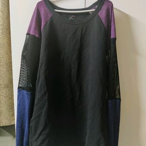 Black Top With Mesh Sleeves