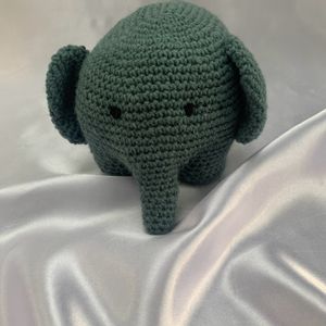 Cute Grey Crochet Plushie Elephant