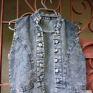 Stylish Denim Short Outer For Women