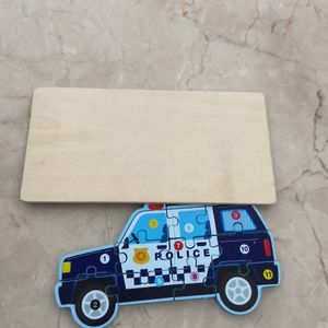 11 PCs wooden puzzle - Police Car