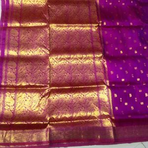 Purple Colour pure Kanchi pattu saree