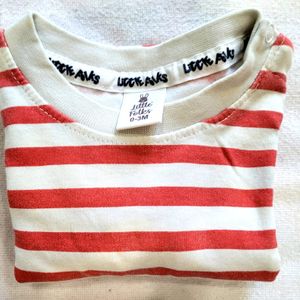 ⭕️➡️.Red &white Stripes Unisex Babies T-shirt