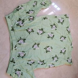 Green Coloured Flower Top