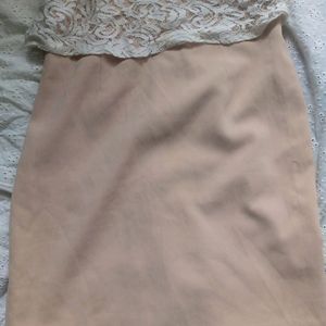 Peach Pink lace Detailed Skirt