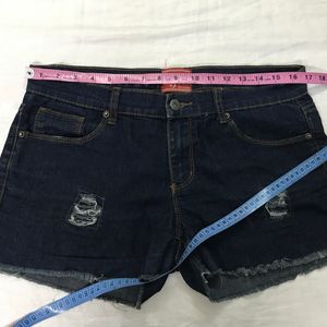 Dark Blue Soft Denim Shorts Waist 32-34