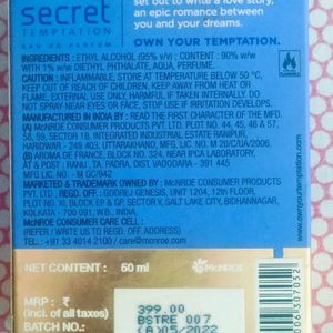 Secret Temptation Romance Perfume