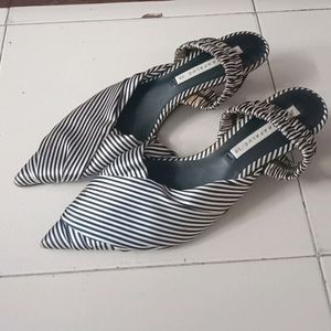 Authentic ZARA Black and white Striped Pointed