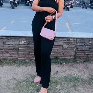 Black Sleeveless Jumpsuit Free Size