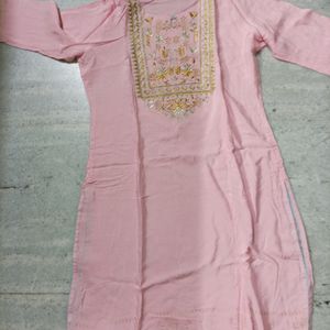 1 Time Wear New Like Baby Pink Kurti In sale