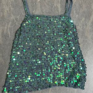 crochet y2k sequin top beach