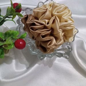 Satin Nude Color Scrunchies