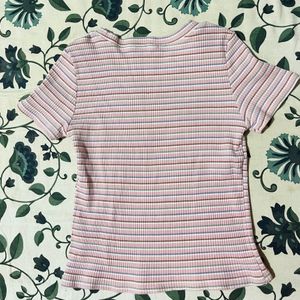 Cute Pink Stripped T-shirt