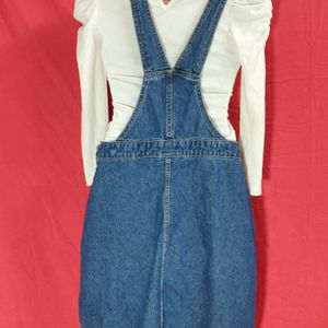 Denim dungaree dress H&M