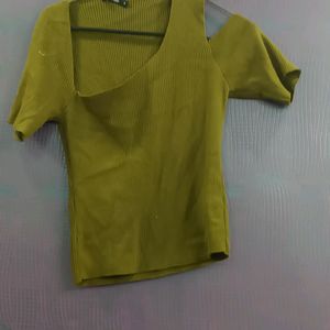 Cutout Green Olive Top