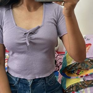 Lavender Pretty Crop Top